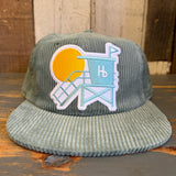 Hermosa Beach LIFEGUARD TOWER Corduroy Hat - Sage Green