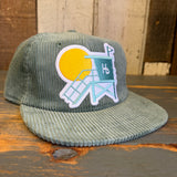 Hermosa Beach LIFEGUARD TOWER Corduroy Hat - Sage Green