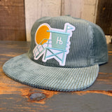 Hermosa Beach LIFEGUARD TOWER Corduroy Hat - Sage Green