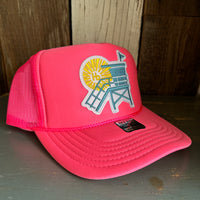 Hermosa Beach LIFEGUARD TOWER Trucker Hat - Neon Pink