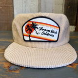 Hermosa Beach RETRO SUNSET Corduroy Field Trip Hat - Eggshell