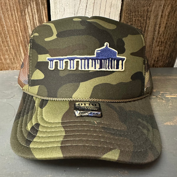 MANHATTAN BEACH PIER & ROUNDHOUSE Trucker Hat - Full Camouflage