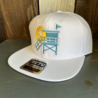 Hermosa Beach LIFEGUARD TOWER 6 Panel Mid Profile Snapback Hat - White