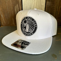 SOUTH BAY PATCH (Navy Colored Patch) 6 Panel Mid Profile Snapback Hat - White