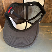 Hermosa Beach ARE YOU ESTABLISHED? Trucker Hat - Black/White (Flat Brim)