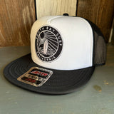 SOUTH BAY SURF (Navy Colored Patch) Trucker Hat - Black/White (Flat Brim)