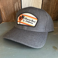 Hermosa Beach RETRO SUNSET Premium 6-Panel Low Profile Snapback Hat - Heathered Black