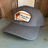 Hermosa Beach RETRO SUNSET Premium 6-Panel Low Profile Snapback Hat - Heathered Black