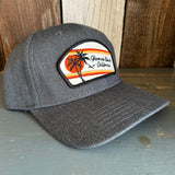 Hermosa Beach RETRO SUNSET Premium 6-Panel Low Profile Snapback Hat - Heathered Black