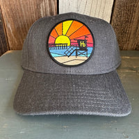 Hermosa Beach OBLIGATORY SUNSET Premium 6-Panel Low Profile Snapback Hat - Heathered Black