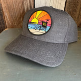 Hermosa Beach OBLIGATORY SUNSET Premium 6-Panel Low Profile Snapback Hat - Heathered Black