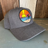 Hermosa Beach OBLIGATORY SUNSET Premium 6-Panel Low Profile Snapback Hat - Heathered Black