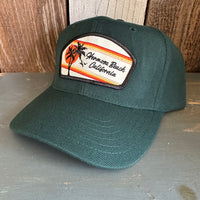 Hermosa Beach RETRO SUNSET 6 Panel Mid Profile Baseball Cap - Dark Green