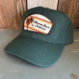 Hermosa Beach RETRO SUNSET 6 Panel Mid Profile Baseball Cap - Dark Green