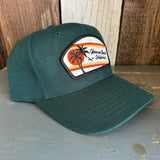 Hermosa Beach RETRO SUNSET 6 Panel Mid Profile Baseball Cap - Dark Green