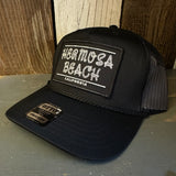 Hermosa Beach ROPER 5 Panel Mid Profile Mesh Back Trucker Hat - Black