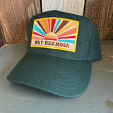 Hermosa Beach MUY HERMOSA 6 Panel Mid Profile Baseball Cap - Dark Green