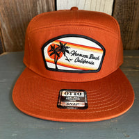 Hermosa Beach RETRO SUNSET 7 Panel Snapback Hat - Texas Orange