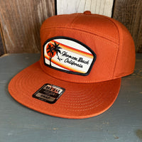 Hermosa Beach RETRO SUNSET 7 Panel Snapback Hat - Texas Orange
