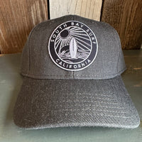 SOUTH BAY SURF (Dark Patch) Premium 6-Panel Low Profile Snapback Hat - Heathered Black