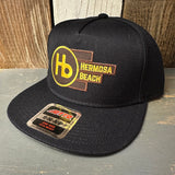 Hermosa Beach THE NEW STYLE "OTTO SNAP" 5 Panel Mid Profile Snapback Hat - Black
