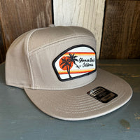 Hermosa Beach RETRO SUNSET 7 Panel Snapback Hat - Khaki