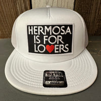 Hermosa Beach HERMOSA IS FOR LOVERS Trucker Hat - White (Flat Brim)