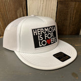Hermosa Beach HERMOSA IS FOR LOVERS Trucker Hat - White (Flat Brim)
