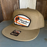 Hermosa Beach SUNSET RETRO 7 Panel Snapback Hat - Coyote Brown