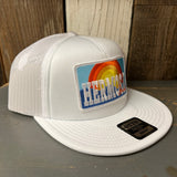 Hermosa Beach 72 & SUNNY Trucker Hat - White (Flat Brim)