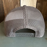 Hermosa Beach SURF HERMOSA :: OPEN DAILY 7 Panel Mid Profile Trucker Snapback Hat - Charcoal Grey