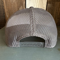 Hermosa Beach HERMOSA '84 7 Panel Mid Profile TruckerSnapback Hat - Charcoal Grey