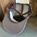 Hermosa Beach HERMOSA '84 7 Panel Mid Profile TruckerSnapback Hat - Charcoal Grey