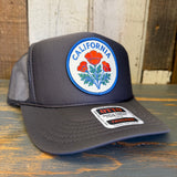 CALIFORNIA POPPY High Crown Trucker Hat - Charcoal Grey