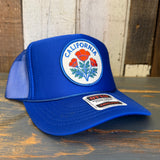 CALIFORNIA POPPY High Crown Trucker Hat - Royal Blue