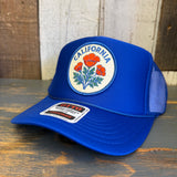 CALIFORNIA POPPY High Crown Trucker Hat - Royal Blue