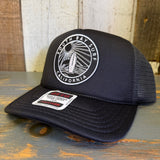 SOUTH BAY SURF (Black Patch) High Crown Trucker Hat - Black