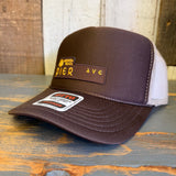 Hermosa Beach PIER AVE High Crown Trucker Hat - Khaki/Brown