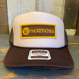 Hermosa Beach AS REAL AS THE STREETS High Crown Trucker Hat - Khaki/Brown