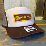 Hermosa Beach AS REAL AS THE STREETS High Crown Trucker Hat - Khaki/Brown