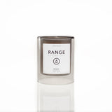 8 oz natural wax candle in a clear glass jar, minimalist design, suitable for home use, set against a white background.