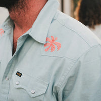 Crosscut Deluxe Short Sleeve Shirt Fronds : Nile Blue