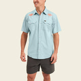 Crosscut Deluxe Short Sleeve Shirt Fronds : Nile Blue