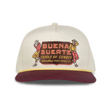 Buena Suerte Hat - Cream/Maroon