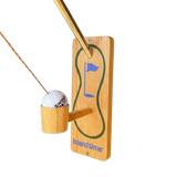 Golf putting game set with a ball, cup, and flag; durable plastic design for indoor or outdoor play.