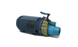 Blue-green recycled water bottle holder with zip pocket, NocLoc strap, and drawstring closure for easy carrying.