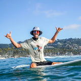 Red, White and Brutus Tee - American Flag Surfing Bear Tee