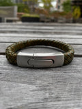 Push Clasp Heavy Leather Bracelet: Men