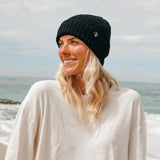 Blizzard Recycled Ribbed Knit Beanie - Black