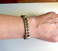 Leather Id Chain Bracelet